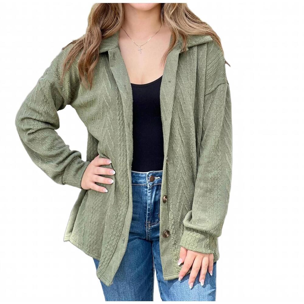 NEW HEIMISH USA tactile textile shacket in olive